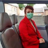 Louise Haigh MP for Sheffield Heeley on a bus in Heeley.