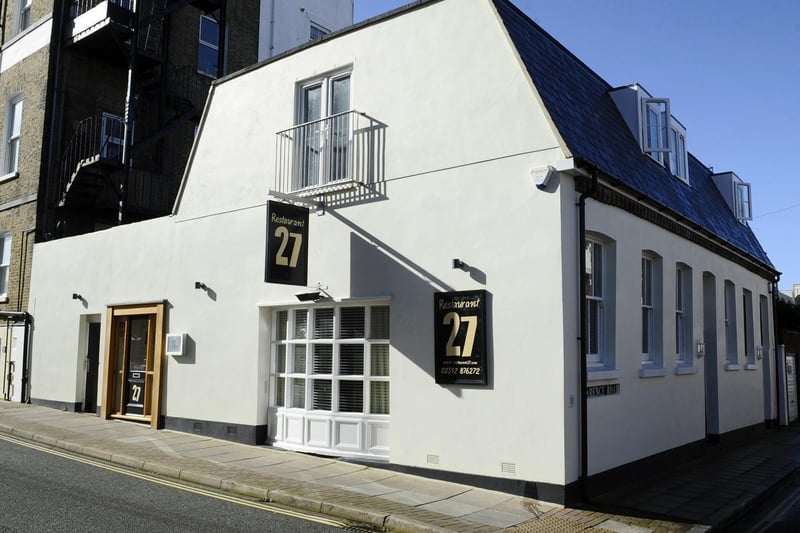 Restaurant 27 in 27a South Parade, Southsea is featured in the Michelin Guide for 2021. It also has a five star rating on Tripadvisor based on 1,246 reviews.