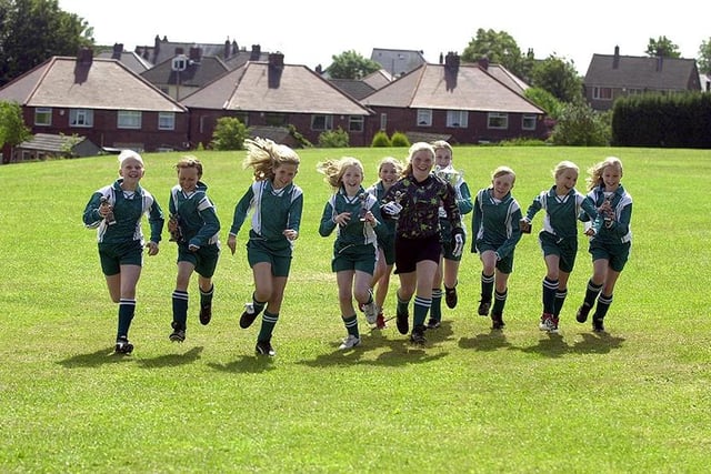 Athelastan School girls football team, winners of the South Yorkshire Football Festival, July 8, 2002