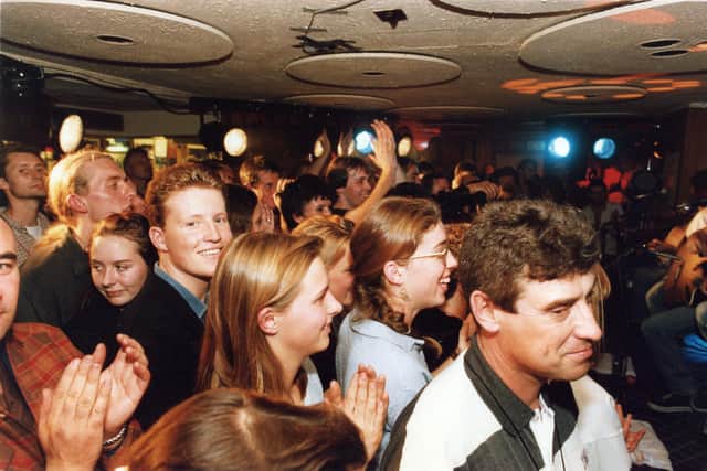 The crowd enjoy Def Leppard live at the Wapentake on October 5, 1995