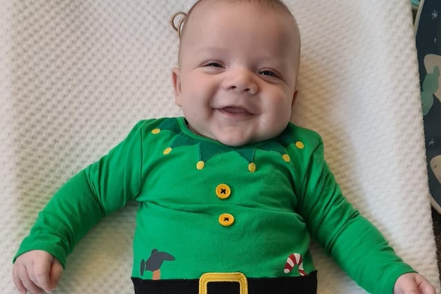 A cheeky smile from one of Santa's elves - Harley-Reece!