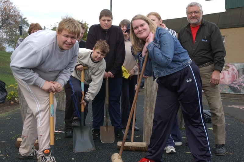 Another photo from 2003 and it shows Youth Action Volunteers cleaning up at Tyne Dock Youth Club.