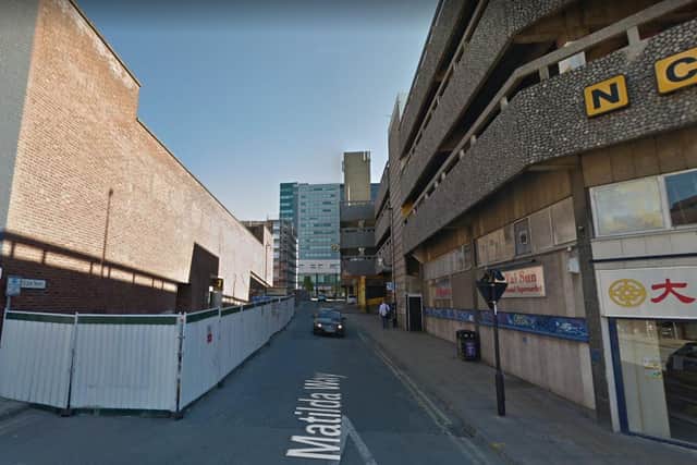 Matilda Way in Sheffield city centre, where the attack took place.