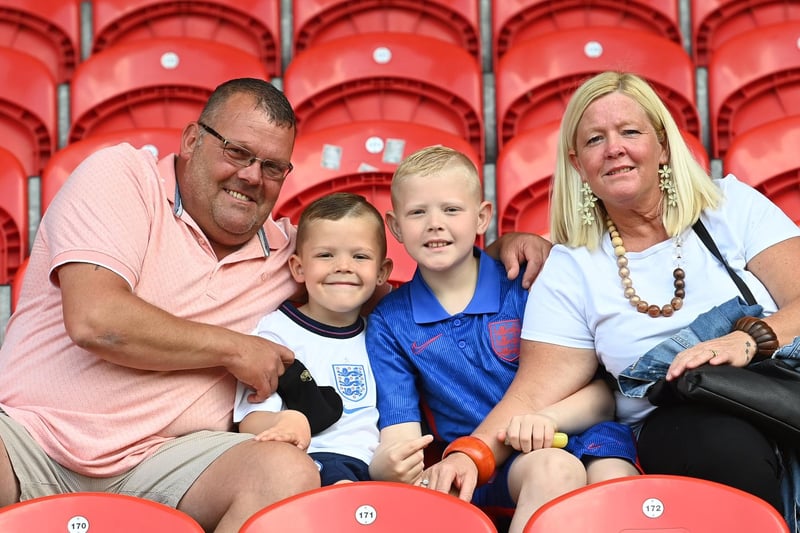 Supporters at the charity match between Doncaster Rovers Legends and Sheffield Wednesday Legends