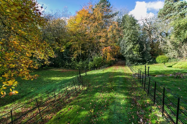 The gardens of this country home are stupendous and have terrific views around the countryside beyond.