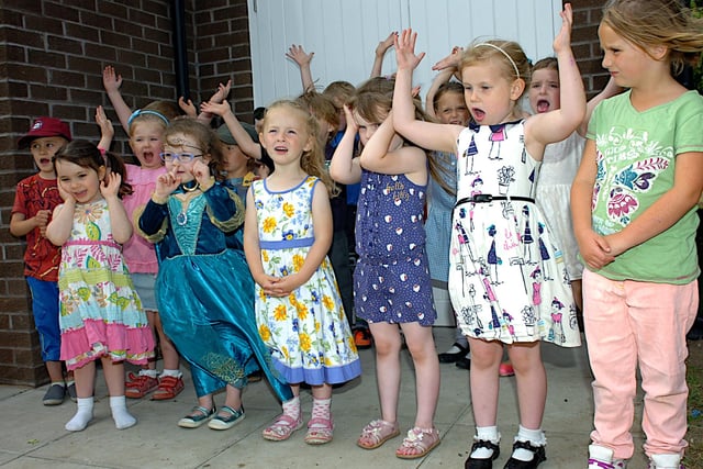 Greatham Primary School held a celebration to mark the opening of its new dining hall. Children from the school entertain parents with a song in 2013.