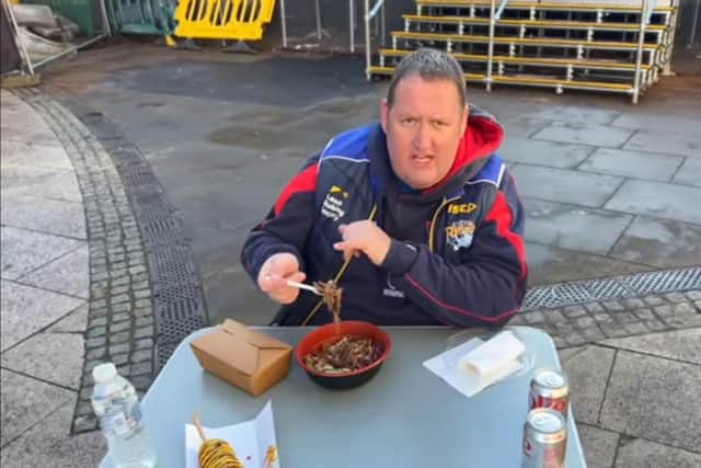 Danny Malin, from the YouTube channel Rate My Takeaway visited Sheffield container Park, Fargate,  a look at Clapping Seoul.