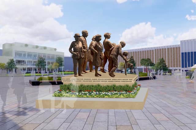 A CGI of the Covid memorial being created in Barnsley