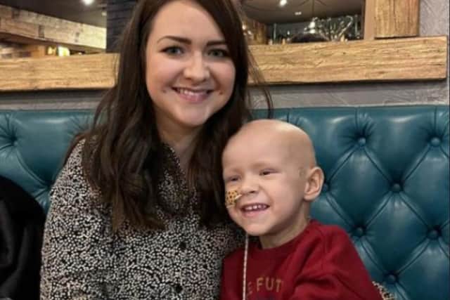 Little Jude Mellon-Jameson is set to complete a landmark step in his battle against cancer and his parents have praised Sheffield health workers and fellow patients. He is pictured with mum Lucy