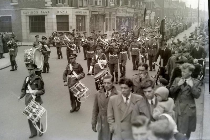 This parade in York Road was pictured in the mid 1950s and shows the shops on the west side of York Road between Thornton Street and South Road. Photo : Hartlepool Museum Service.