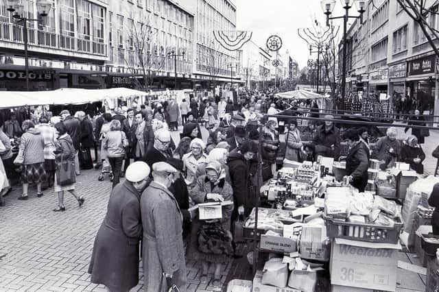 The Moor's market stalls used to attract hundreds. Photo taken in 1981.
