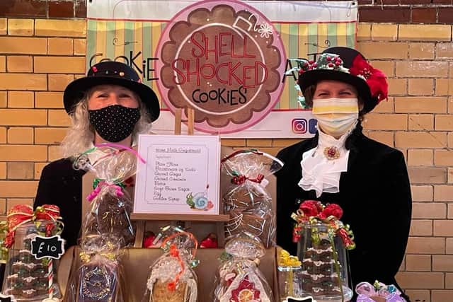Stalls in the Kelham Island Museum's Victorian Christmas market include Shell Shocked Cookies - with plenty of opportunities to buy friends and family thoughtful hand-crafted Christmas presents. Photo by Jinqian Li