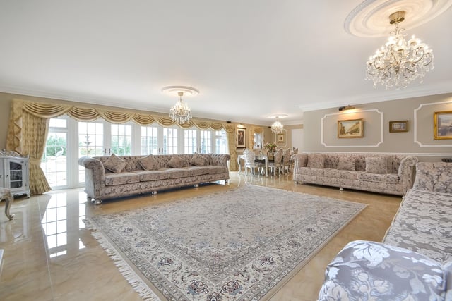 This huge five-bedroom Portsdown Hill home in Portsmouth is up for raffle. This is another view of its drawing room.