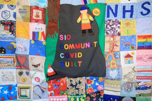 The Quilt features newly retired crossing warden Eddie, the Crosspool owl, spotted during lockdown that has kept many people entertained, and Colin the cone Picture: Chris Etchells