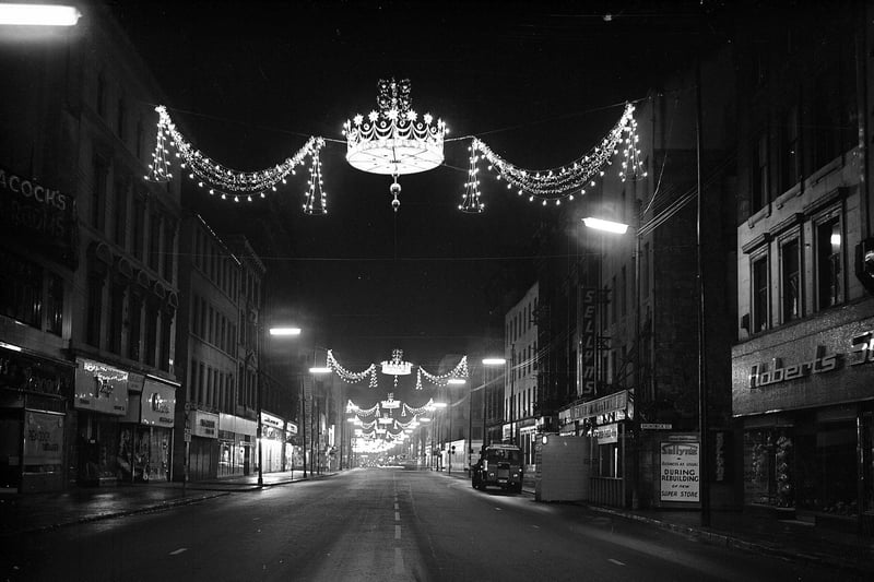Argyle Street Christmas lights, 1960s.