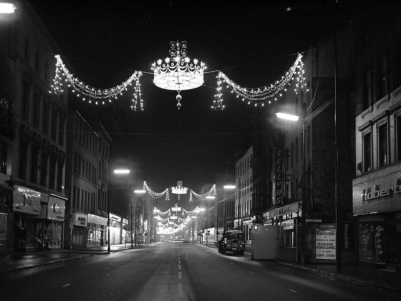 Argyle Street Christmas lights, 1960s.