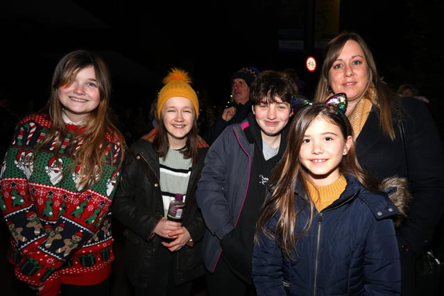 The Cleal family at the Christmas lights switch on in Palmerston Road, Southsea. Picture: Chris Moorhouse. (251121-28).