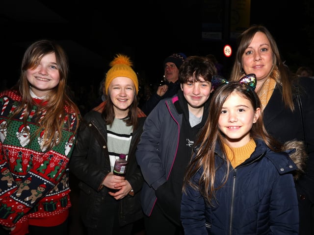 The Cleal family at the Christmas lights switch on in Palmerston Road, Southsea. Picture: Chris Moorhouse. (251121-28).