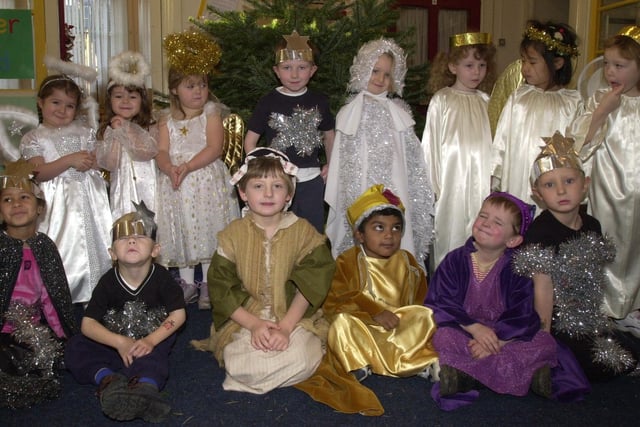 Pictured at  Westways School,  Mona Avenue, Crookes, Sheffield, where the reception class children held their dress rehearsal of their Nativity play in 2003.