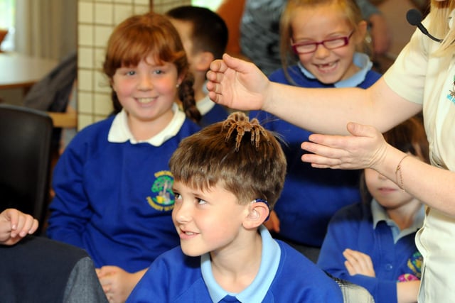 Zoo Academy's visit to Queen Elizabeth Court with Simonside Primary School pupils looked like a great occasion. Leighton Simmons, 7, certainly appears to be having fun with his new pal.