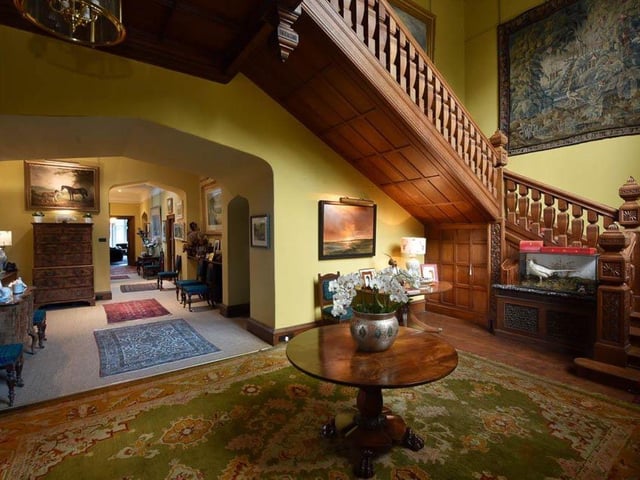 The estate is centered on the Grade II-listed Blenkinsopp Hall, featuring five reception rooms, 10 bedrooms, four bathrooms and an integral flat.
