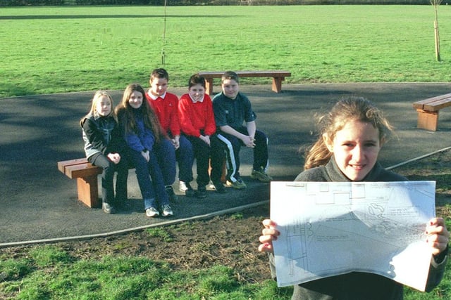 Students at Brockwell Junior school, Loundlsey Green, Chesterfield were creating an environmental area on their playing fields in 2000, pictured were Karen Dove front with a map of the scheme and other pupils Charlie Horscroft, Amy Scott, Steven Shaw, Adam Thompson and Karl Sadler.