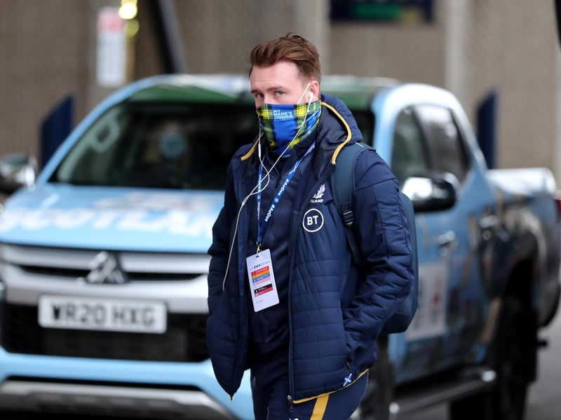 Scotland's Stuart Hogg arrives for the Guinness Six Nations match at BT Murrayfield Stadium, Edinburgh