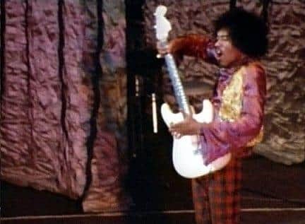 Jimi Hendrix on stage at the Opera House, Blackpool, on November 25, 1967