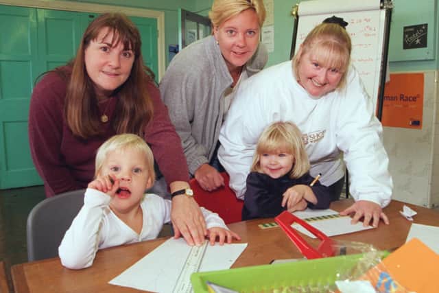 WYBOURN Pictured at the Wybourn Community Primary school, seen LtoR are, Tina Timmons, Dawn Cox, and Gale Hollis. Children LtoR  are, Amba Cox 4, and Emma Hollis.