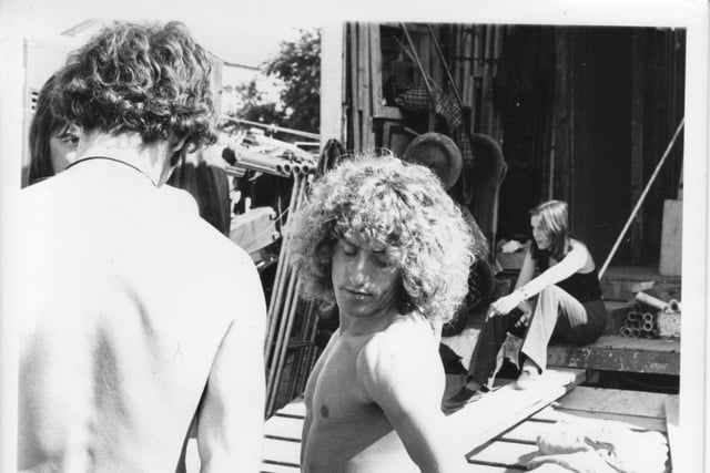 Roger Daltrey poses during the filming of Tommy at South Parade Pier