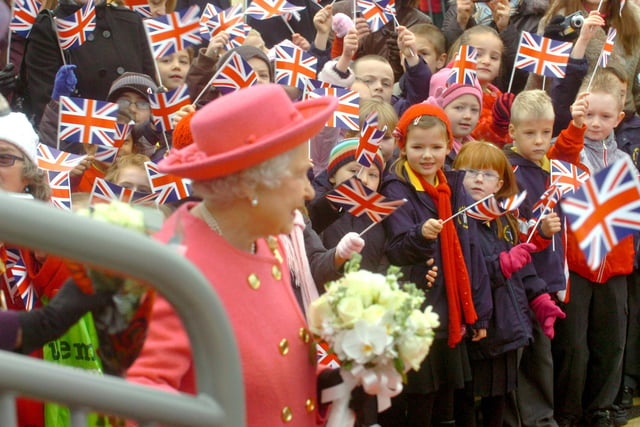 The Queen arrives at the Stadium of Light Metro station for a Royal visit but when was it?