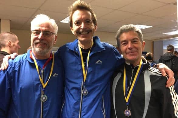 Sheffield Running Club member Nick Duggan, left, Mike Quinn and Les Morton