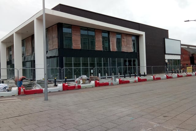 The new cinema compex under construction,  taking shape at Waterdale, Doncaster. These will be restaurants