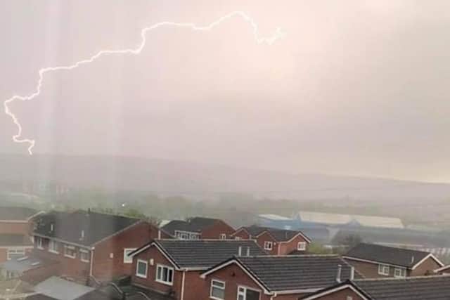 Lightning captured during the storm in Sheffield last night (Photo: Thomas Martin)