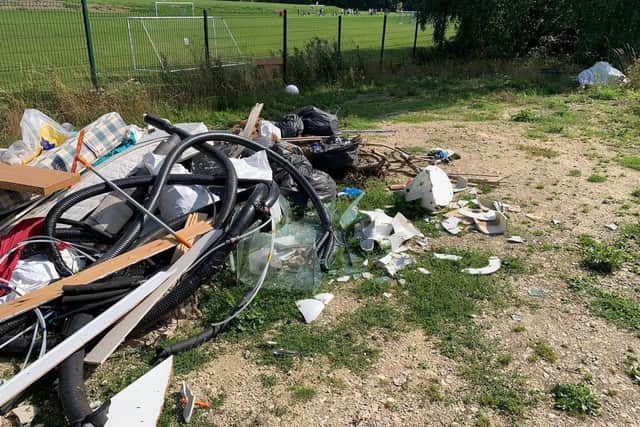 More of the rubbish which has been illegally dumped on Middlewood Rovers JFC's land in Handsworth, Sheffield