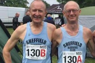 Runners Chris Ireland and Jed Turner from Sheffield Running Club