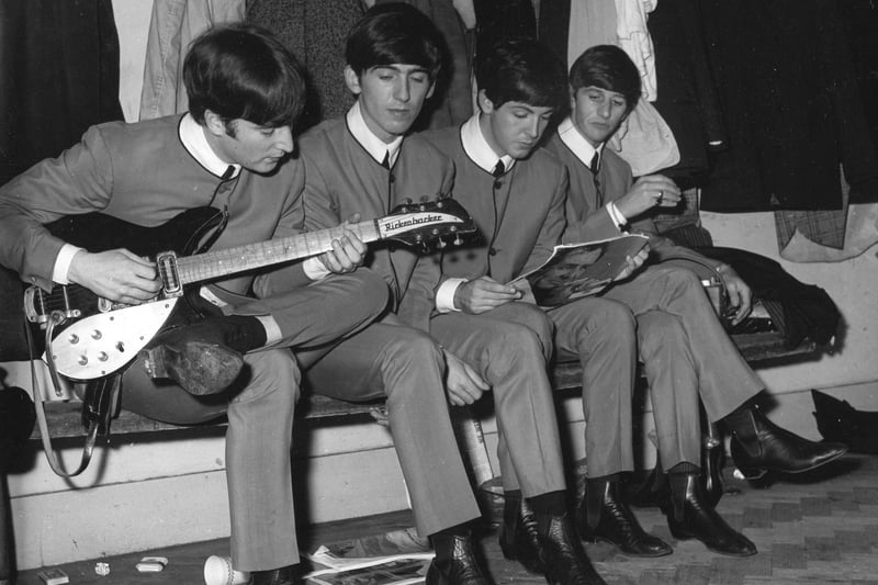 Buxton Advertiser Archive, The Beatles waiting to go on stage at Buxton's Pavilion Gardens 19th October 1963