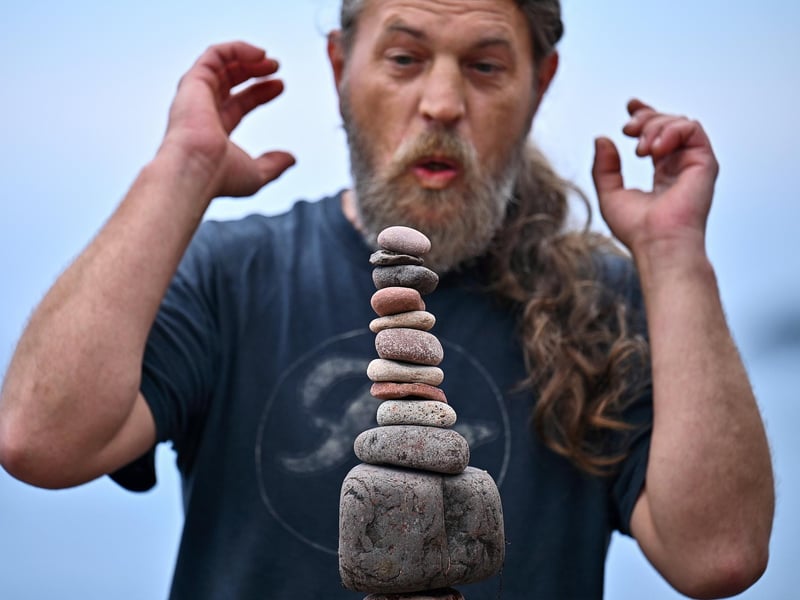 It's a real balancing act and requires great skill to build a tower like this.