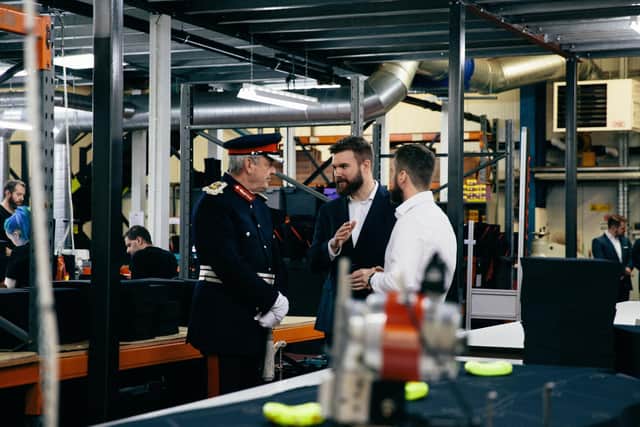 Visit of HM Lord-Lieutenant of South Yorkshire, Andrew J Coombe, to SBD Apparel on achieving The Queen’s Award for Enterprise 2018.