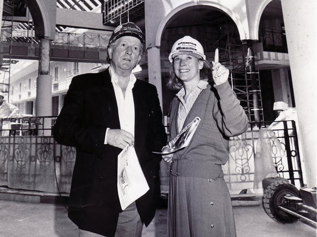 Keith Barron is shown around Meadowhall during its construction.
