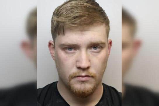 Pictured is Josh Roddis, aged 26, of Trenchard Close, Grimethorpe, Barnsley, who has been sentenced to 32 months of custody after he admitted causing grievous bodily harm with intent after he purposefully drove at a man.