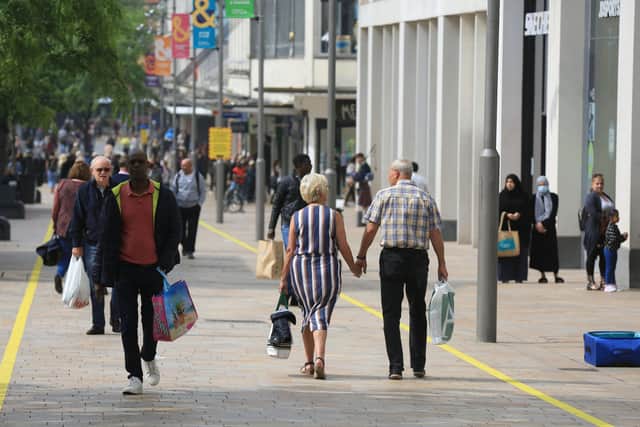 Thousands of shoppers descended on Sheffield city centre on Monday as non-essential shops and stores re-opened after three months of lockdown. Picture: Chris Etchells