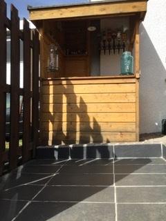 Shona Riddell, from Aberdeenshire, hopes this wooden garden bar has what it takes to be crowned Britain's Best Home Bar.