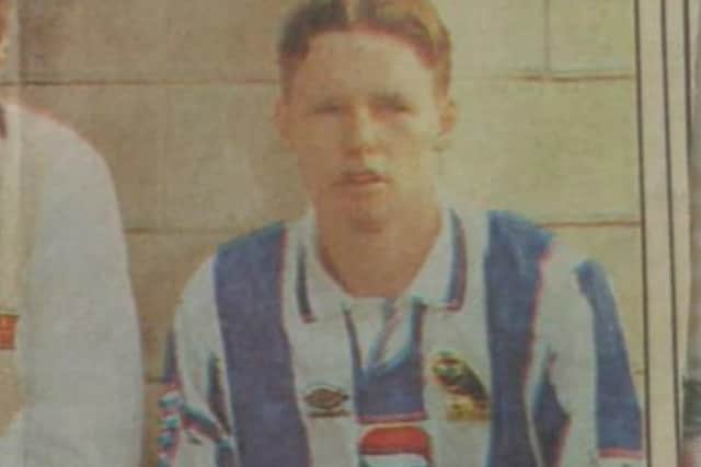 Marc Burrows pictured during his time as a Sheffeld Wednesay footballer. Today he is fighting to walk again after his legs became paralysed