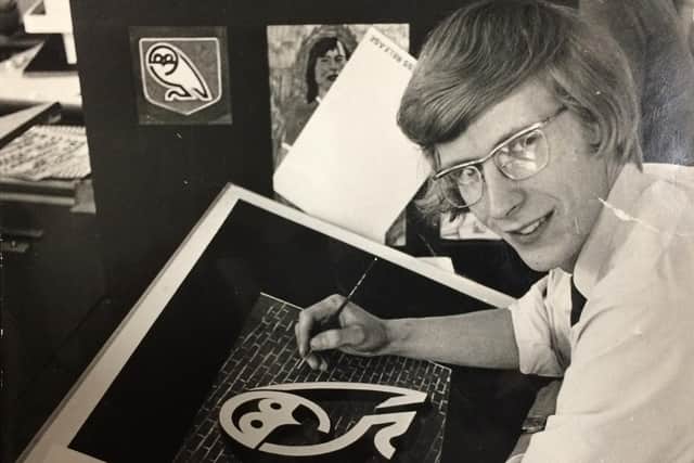 Art student Robert Walker, pictured in May 1973, after winning a competition to design a new club crest for Sheffield Wednesday 