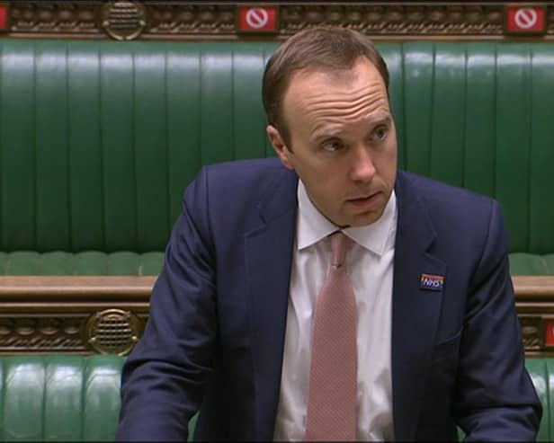 Health Secretary Matt Hancock delivers a ministerial statement on COVID-19 in the House Of Commons, London.