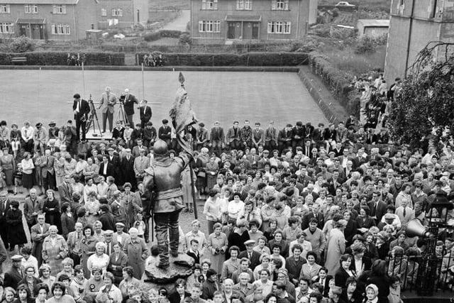 Selkirk Common Riding, June 1963. Bussin of the Standard Bearer's flag.