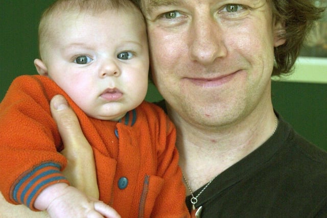 Simon  Masterson of Argyle Road with baby Sidney in February 2001