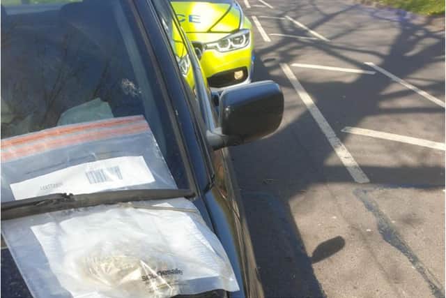 Police found a man with cannabis in his car when he was stopped on an 'essential' shopping trip.