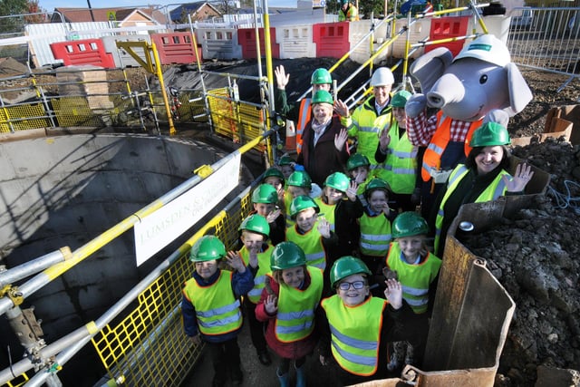 Children from Castletown Primary School took a look down a very big hole in 2014! They were on a site visit to see a reservoir near their school.